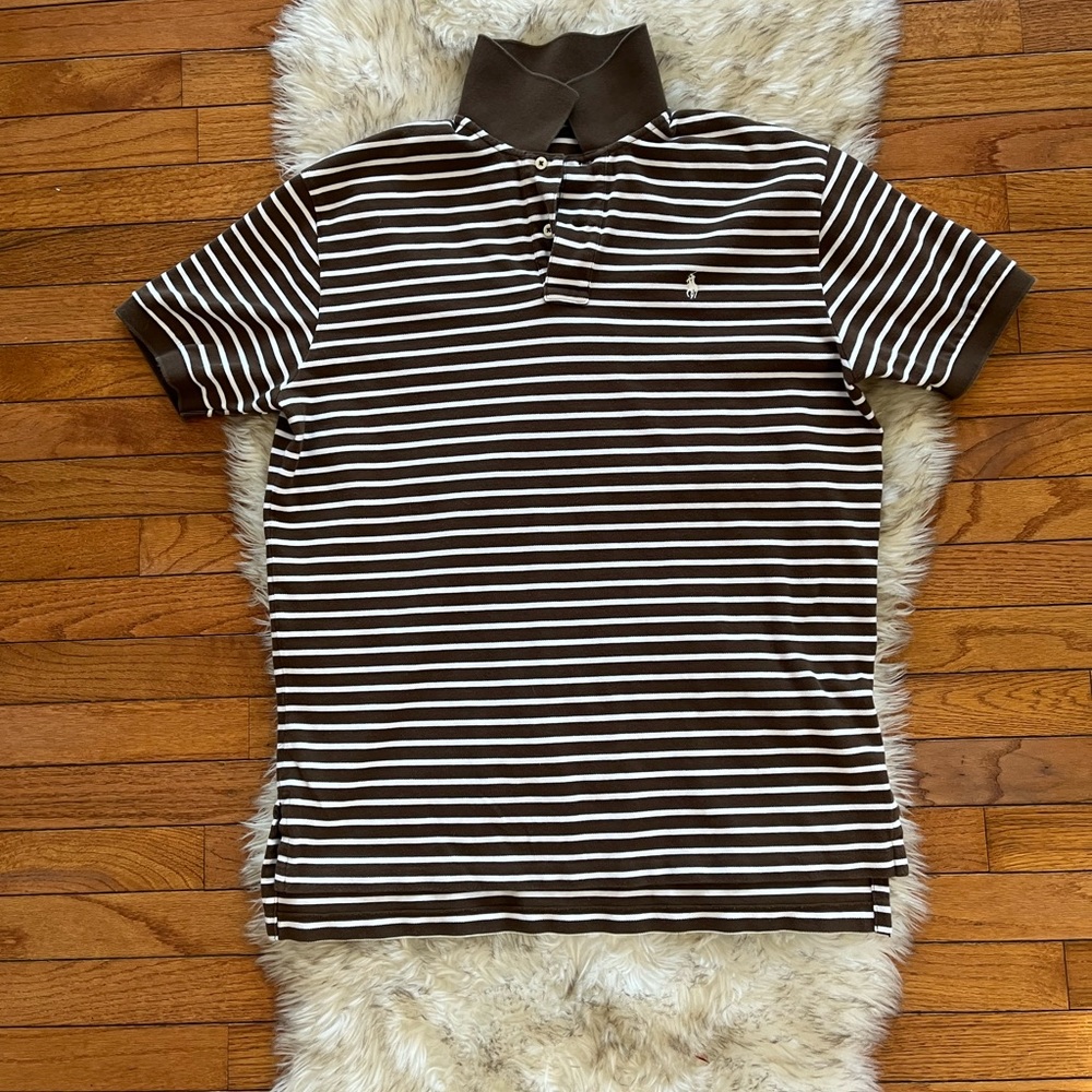 Polo Ralph Lauren Brown Striped Polo Shirt